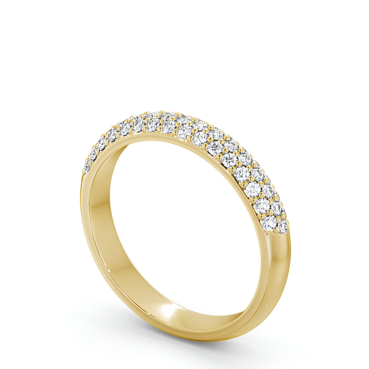 14kt Yellow Gold .25ctw Pavé Half Eternity Lab Grown Diamond Ring