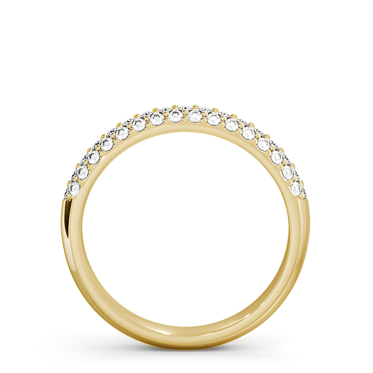 14kt Yellow Gold .25ctw Pavé Half Eternity Lab Grown Diamond Ring