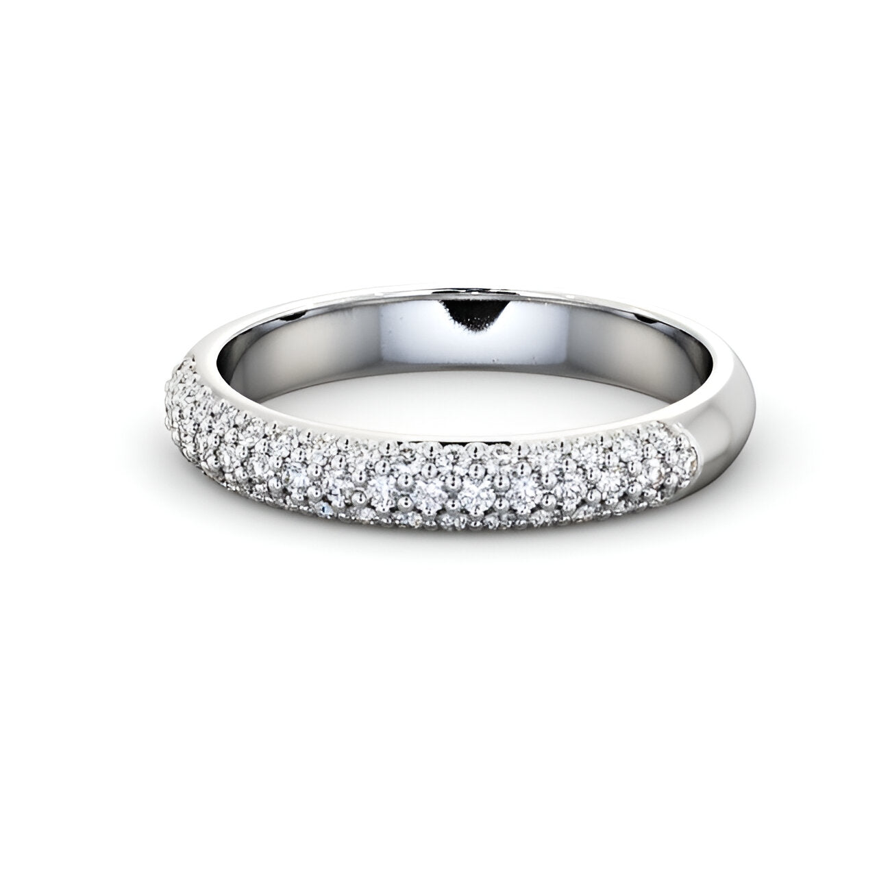 14kt White Gold .25ctw Pavé Half Eternity Lab Grown Diamond Ring