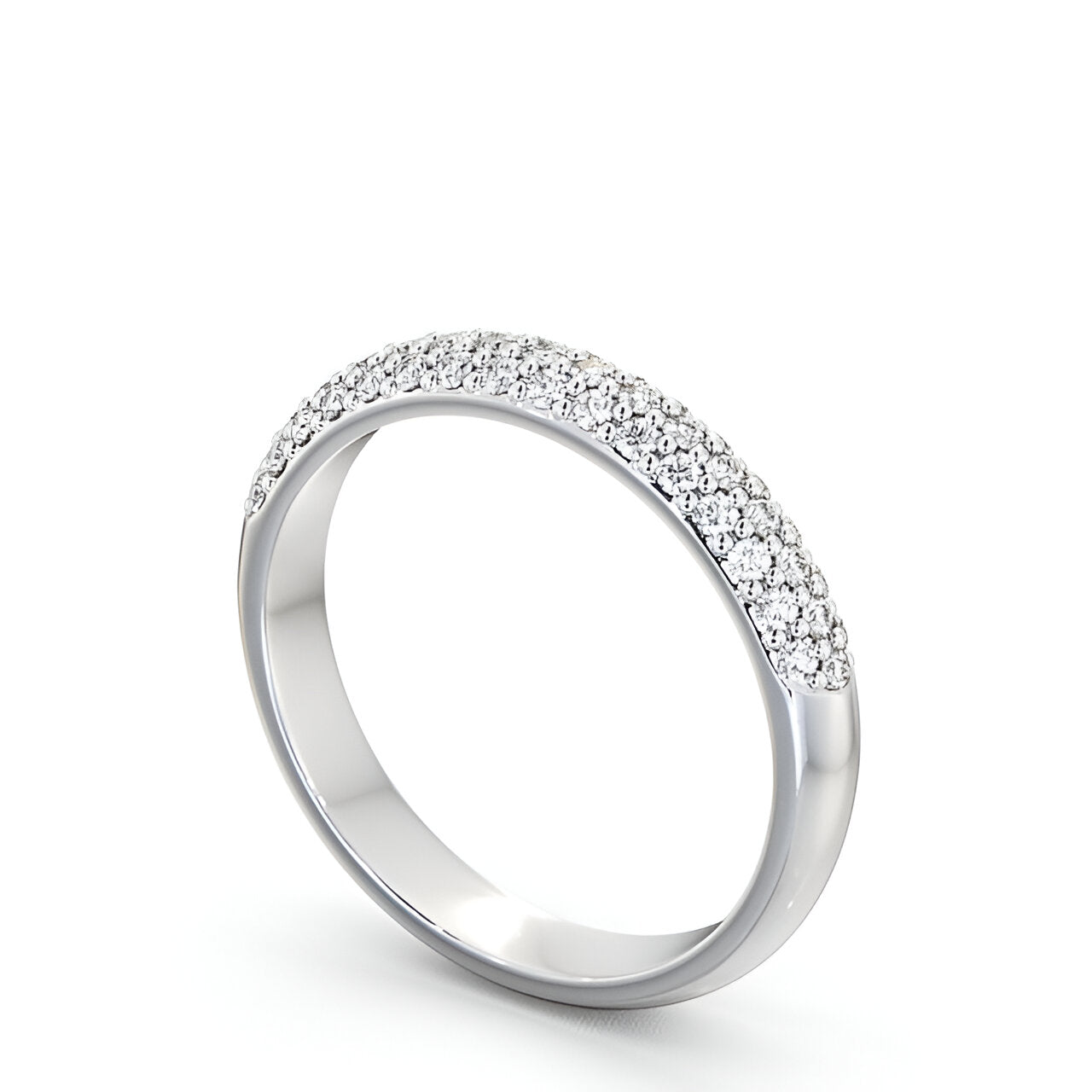 14kt White Gold .25ctw Pavé Half Eternity Lab Grown Diamond Ring