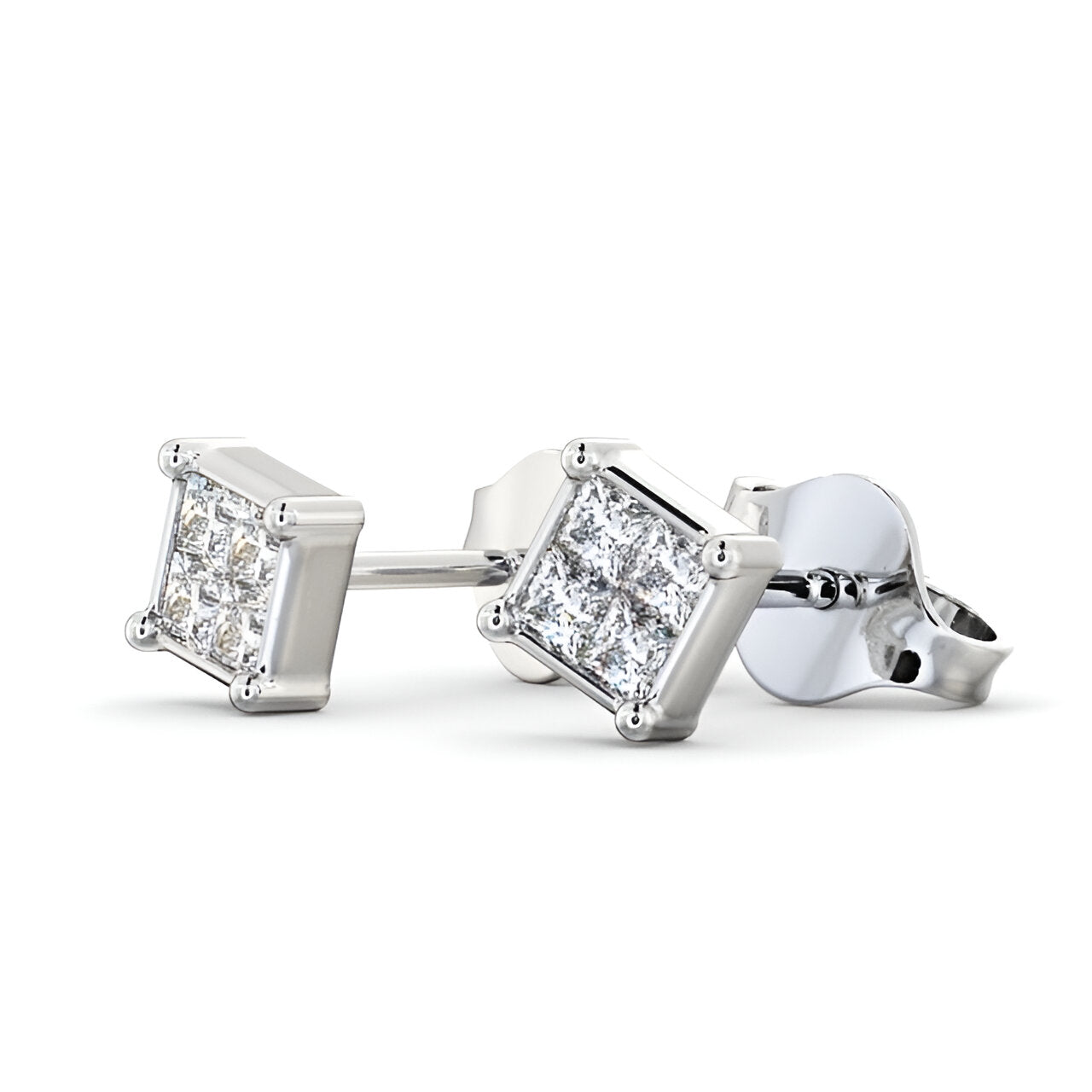 14kt White Gold 0.40ctw Lab Grown Princess Diamond Stud Earrings