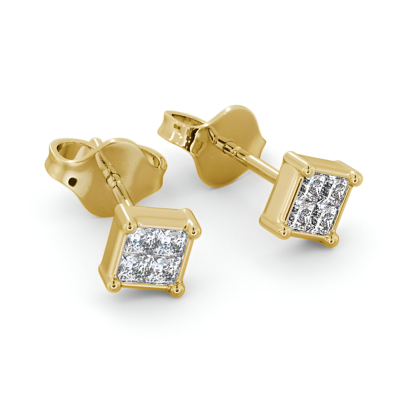 14kt Yellow Gold 0.40ctw Lab Grown Princess Diamond Stud Earrings