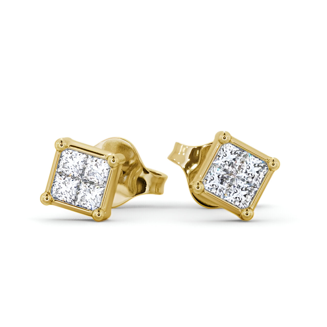 14kt Yellow Gold 0.40ctw Lab Grown Princess Diamond Stud Earrings