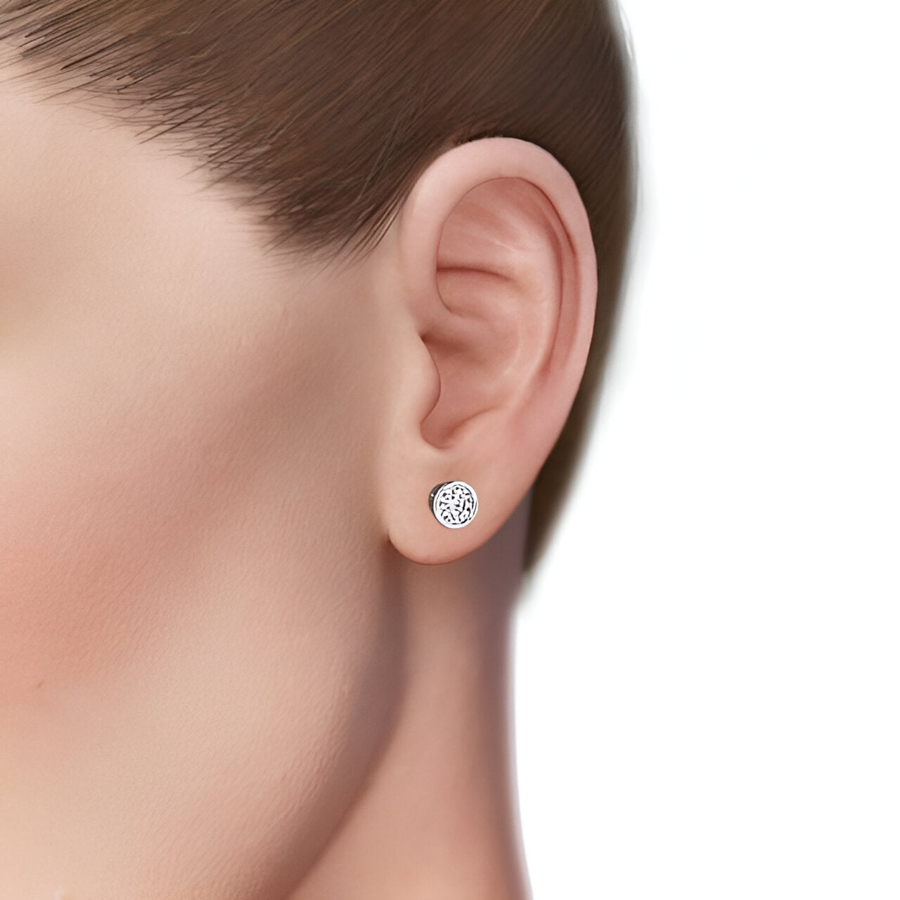 14kt White Gold 1.00ctw Lab Grown Round Diamond Bezel Stud Earrings