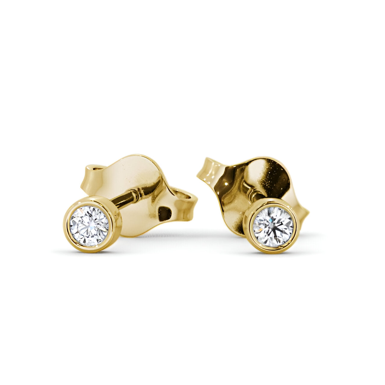 14kt Yellow Gold 0.30ctw Lab Grown Round Diamond Bezel Stud Earrings
