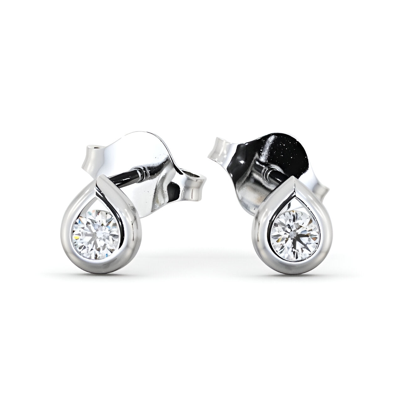 14kt White Gold 0.30ctw Lab Grown Round Diamond Stud Earrings