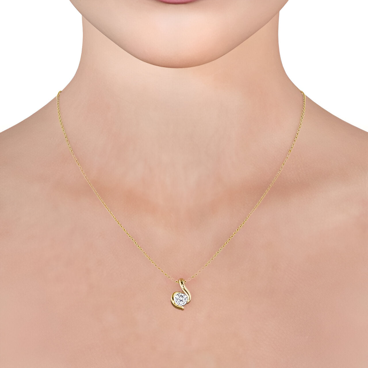14kt Yellow Gold 0.50ctw Lab Grown Round Infinite-Inspired Bezel Set Diamond Pendant