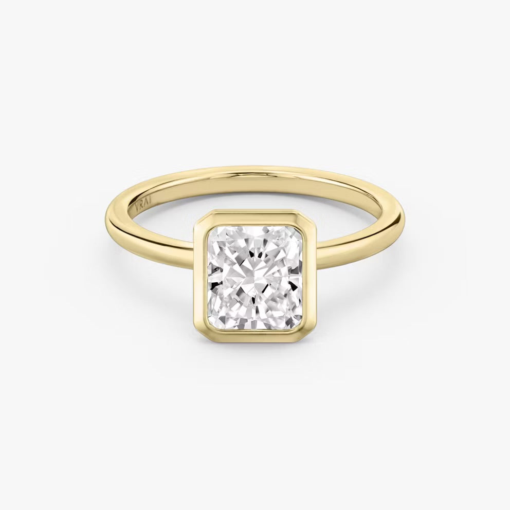 PICKUP - 18kt Yellow Gold 2.22ct D VVS1 Radiant Lab Grown Diamond Engagement Ring