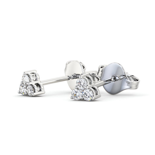 14kt White Gold 0.20ctw Lab Grown Cluster Round Diamond Earrings