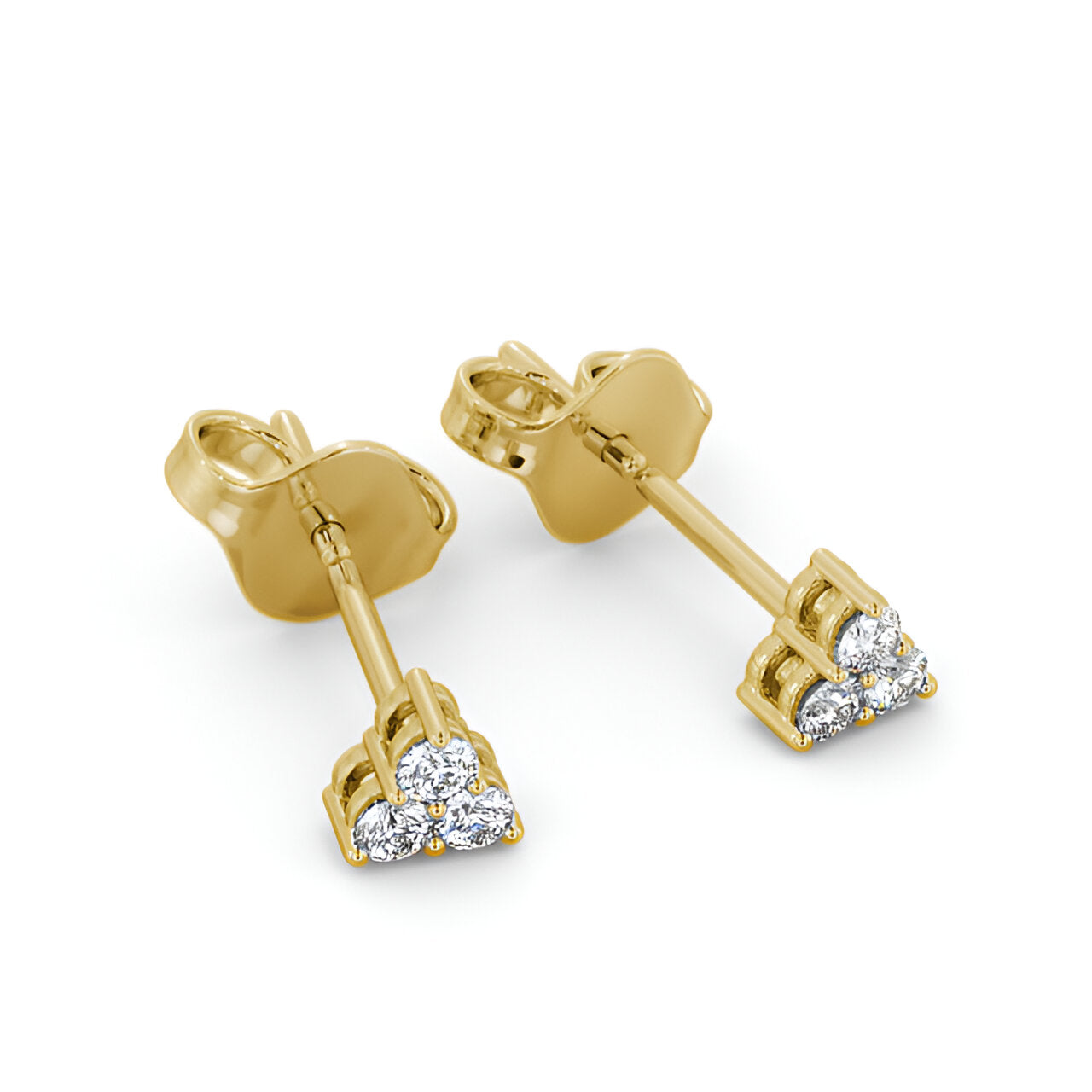 14kt Yellow Gold 0.20ctw Lab Grown Cluster Round Diamond Earrings