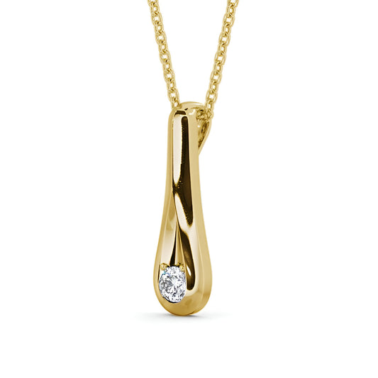 14kt Yellow Gold 0.50ctw Lab Grown Drop Round Diamond Pendant