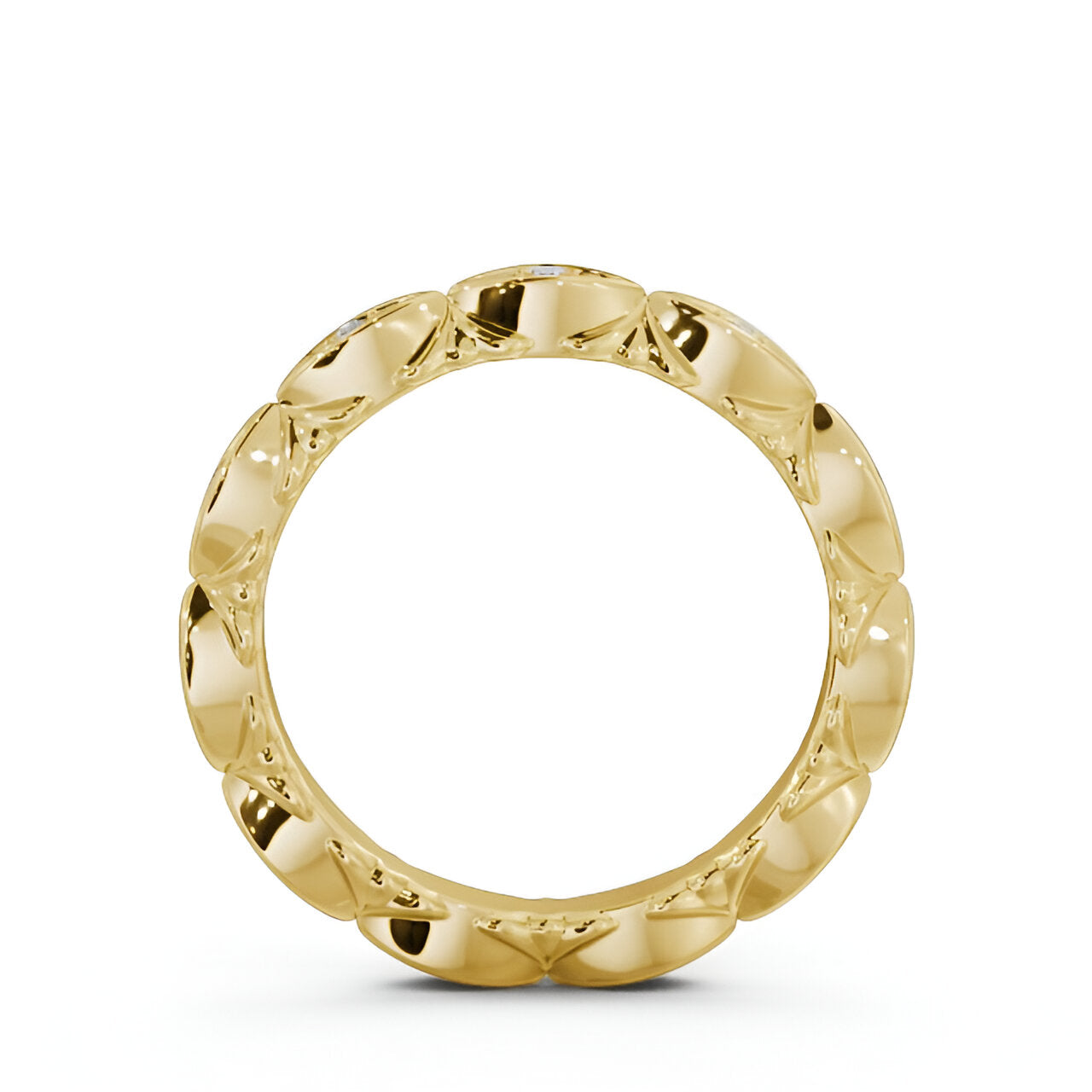14kt Yellow Gold .10ctw Half Eternity Round Lab Grown Diamond Ring