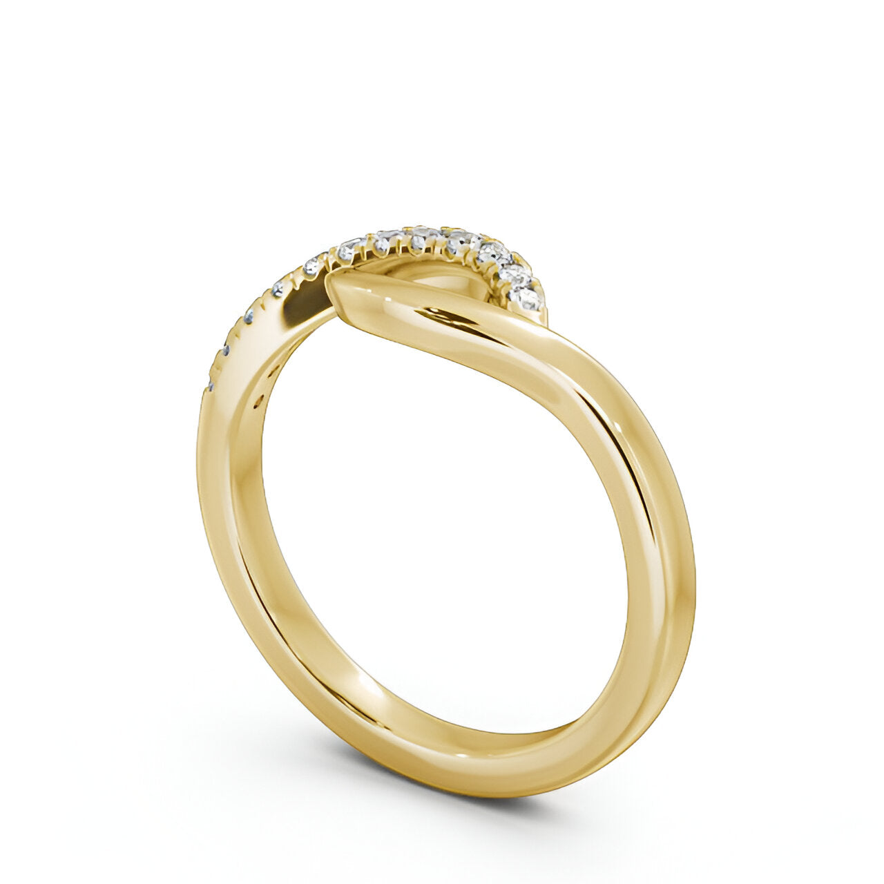 14kt Yellow Gold .12ctw Half Eternity Round Lab Grown Diamond Ring