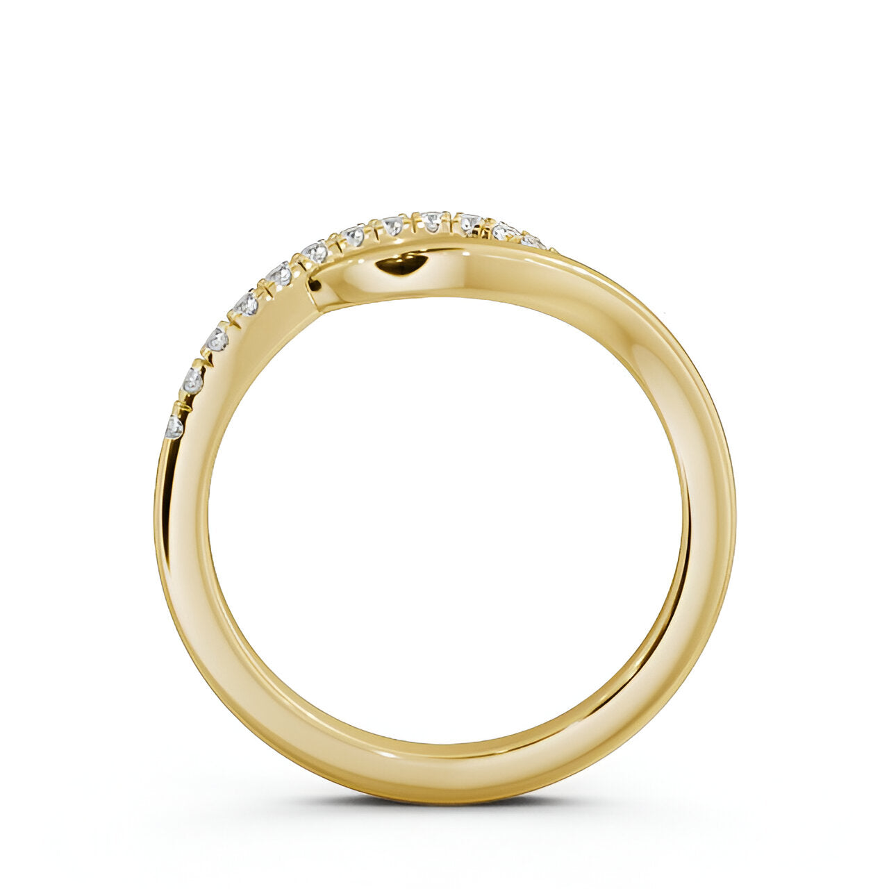14kt Yellow Gold .12ctw Half Eternity Round Lab Grown Diamond Ring