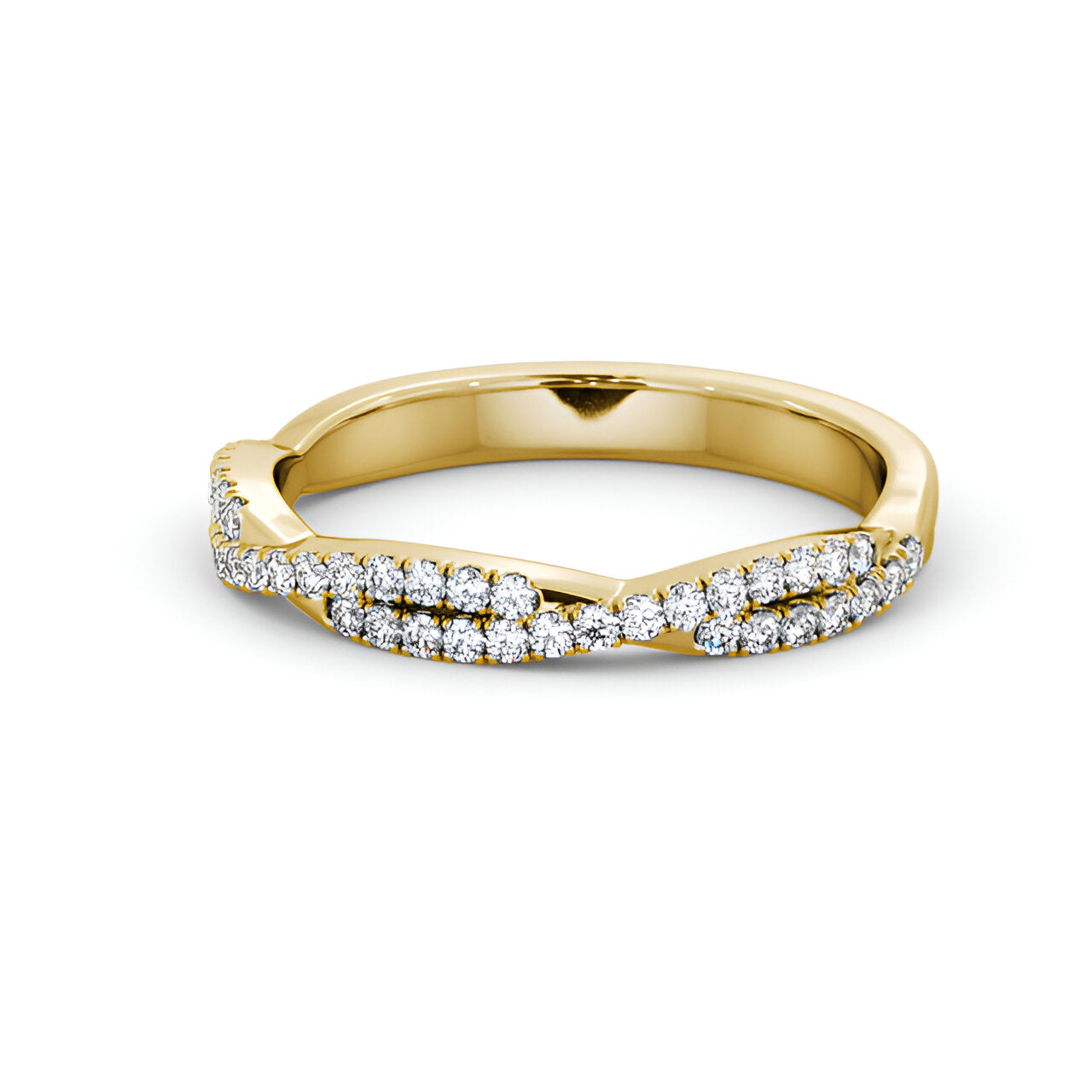 14kt Yellow Gold .20ctw Half Eternity Round Lab Grown Diamond Ring