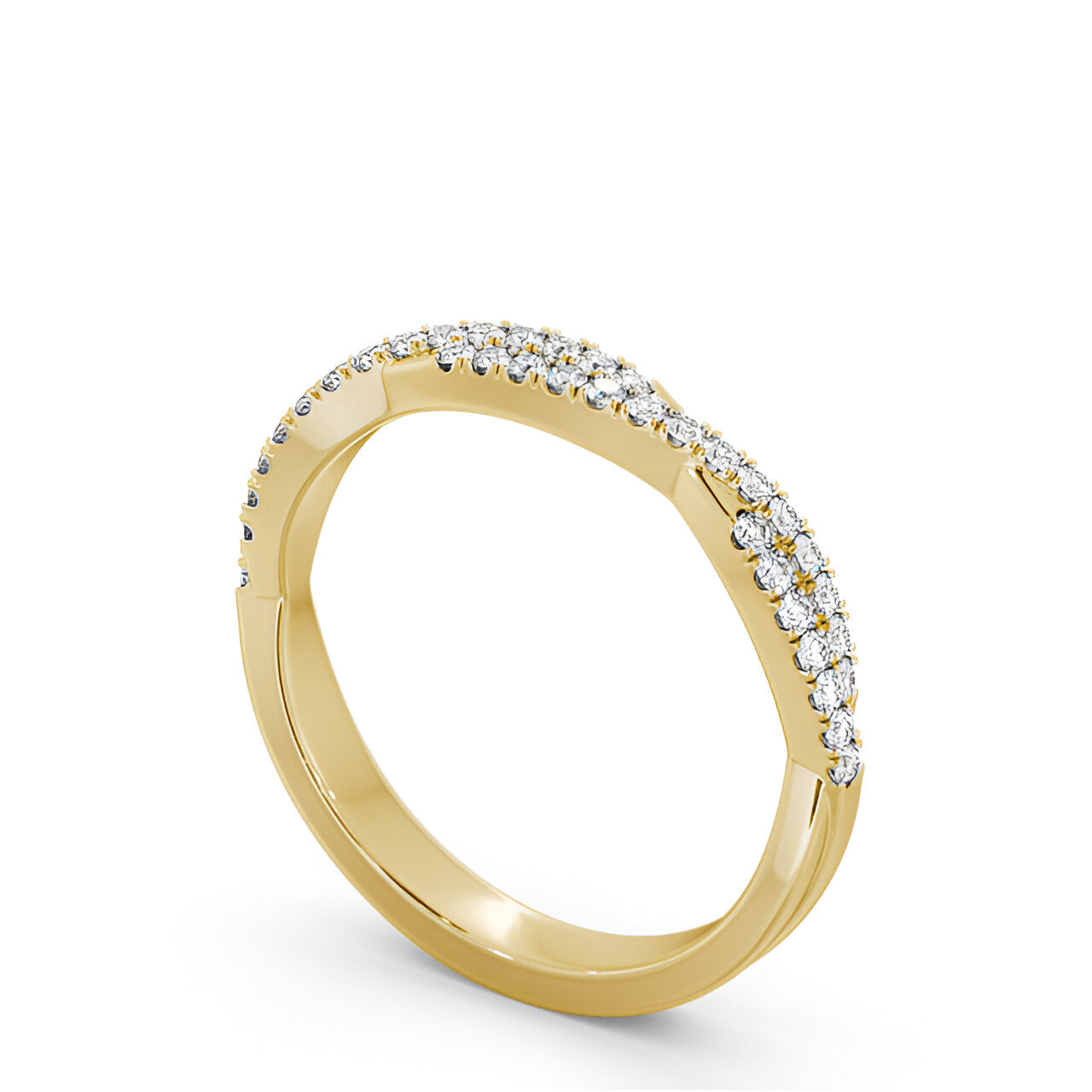 14kt Yellow Gold .20ctw Half Eternity Round Lab Grown Diamond Ring