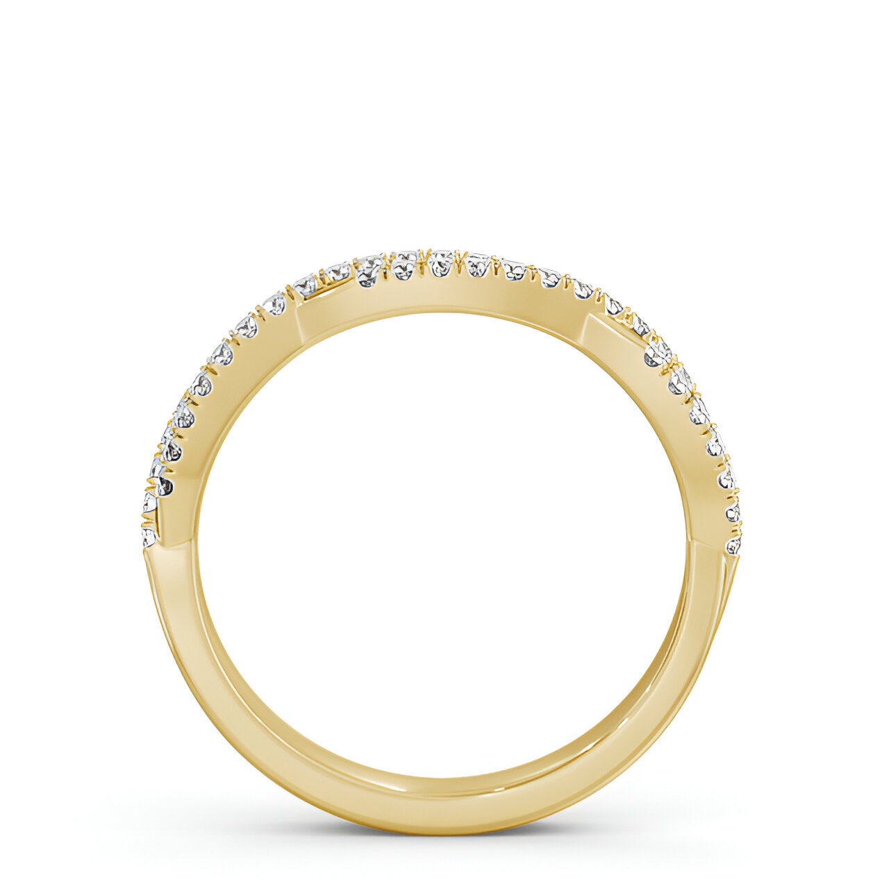 14kt Yellow Gold .20ctw Half Eternity Round Lab Grown Diamond Ring