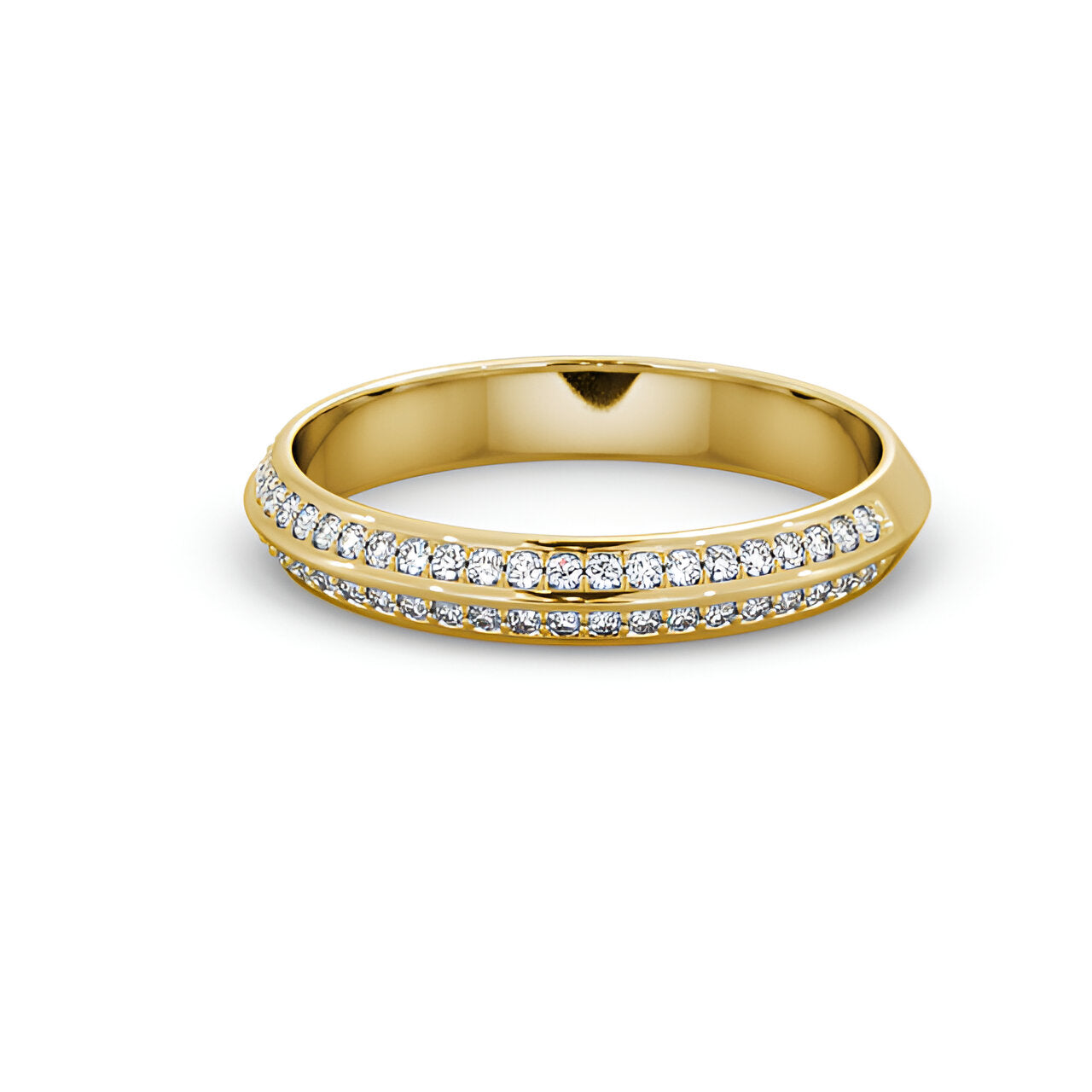 14kt Yellow Gold .50ctw Half Eternity Knife Edge Lab Grown Diamond Ring