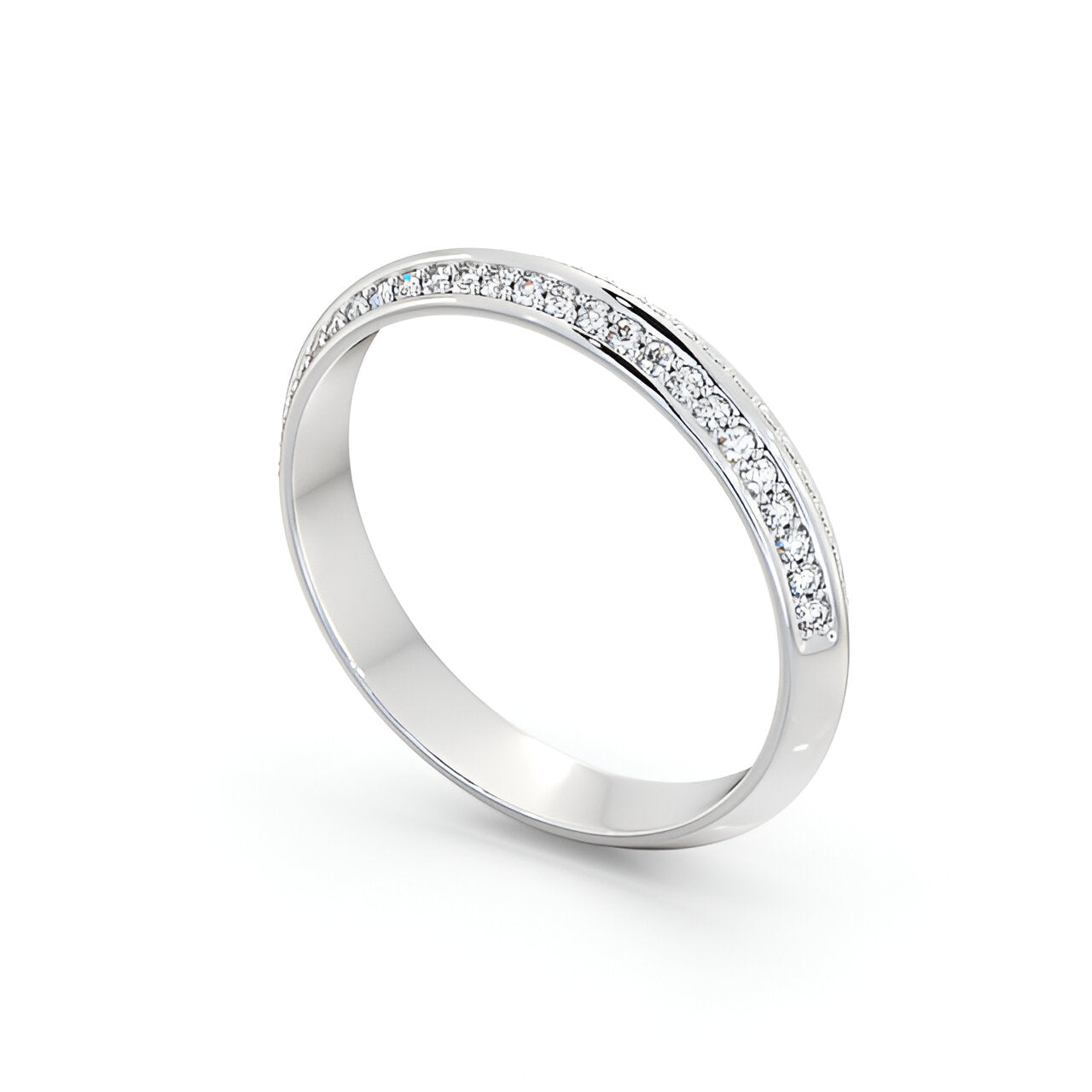 14kt White Gold .50ctw Half Eternity Round Lab Grown Diamond Ring