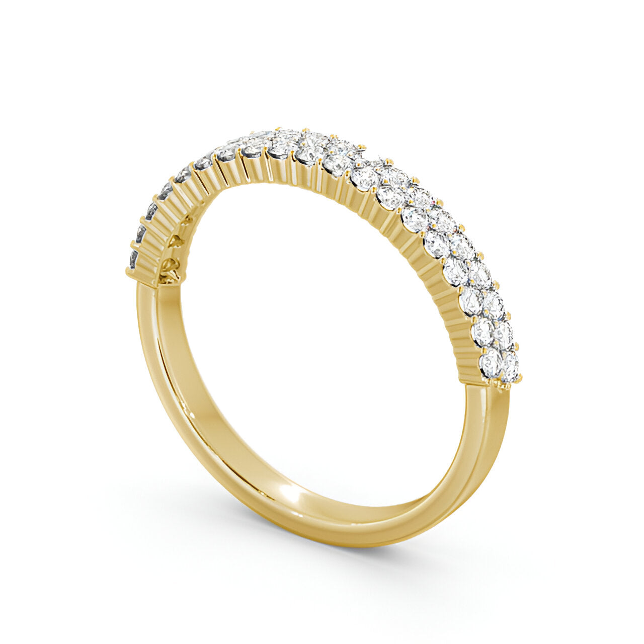 14kt Yellow Gold .40ctw Half Eternity Round Lab Grown Diamond Ring