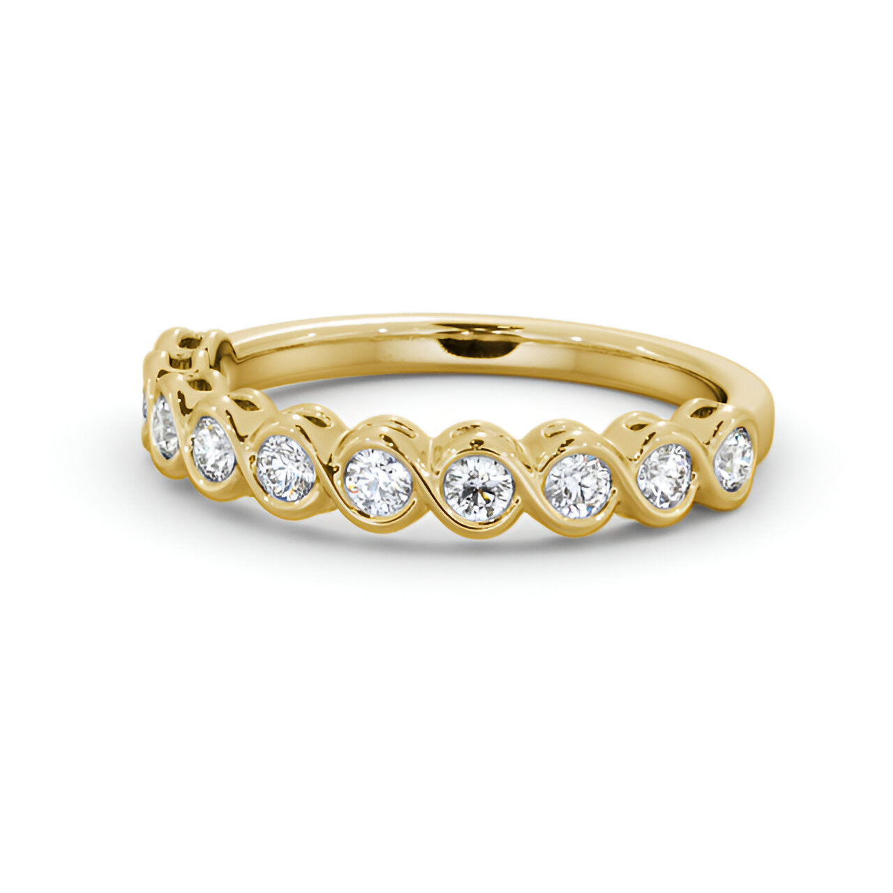 14kt Yellow Gold .50ctw Half Eternity Round Lab Grown Diamond Ring