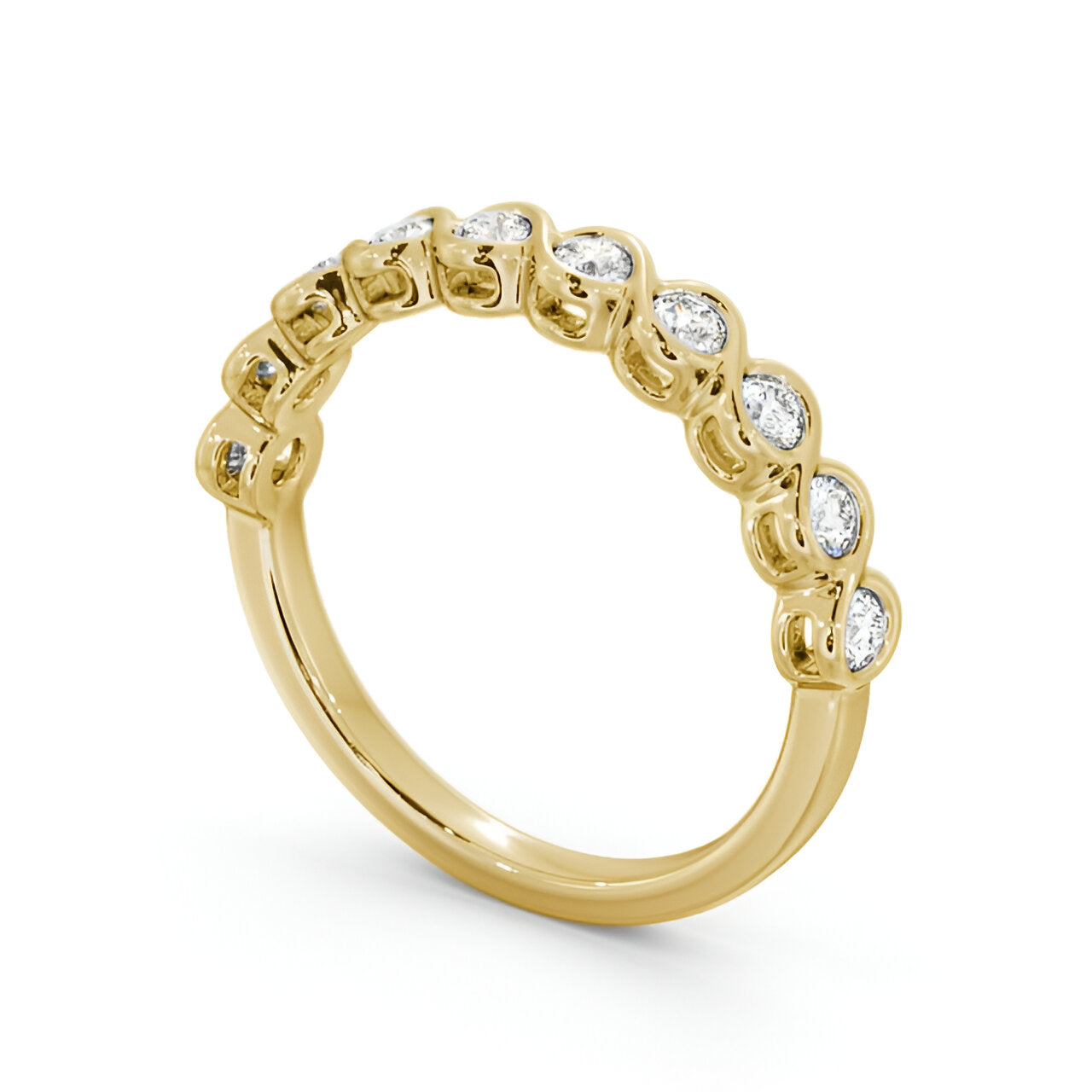 14kt Yellow Gold .50ctw Half Eternity Round Lab Grown Diamond Ring