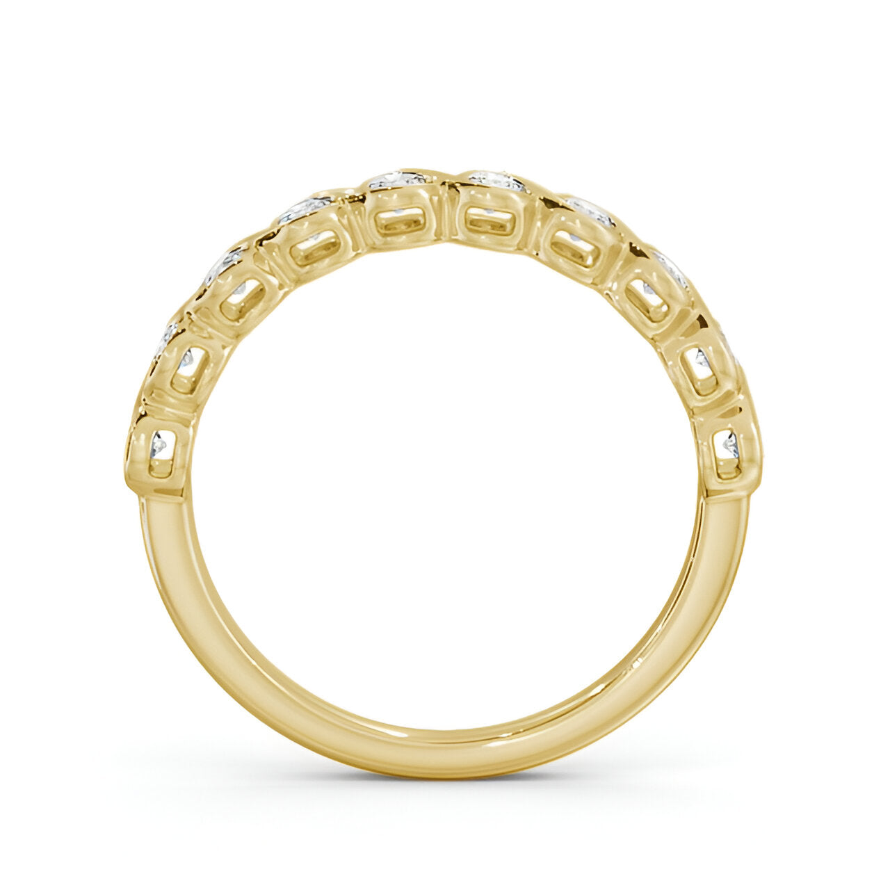 14kt Yellow Gold .50ctw Half Eternity Round Lab Grown Diamond Ring