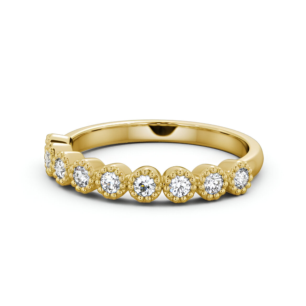 14kt Yellow Gold .25ctw Half Eternity Round Lab Grown Diamond Ring