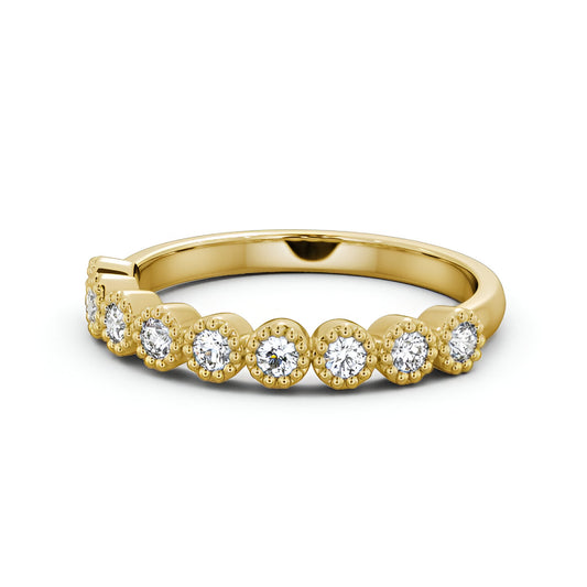 14kt Yellow Gold .25ctw Half Eternity Round Lab Grown Diamond Ring