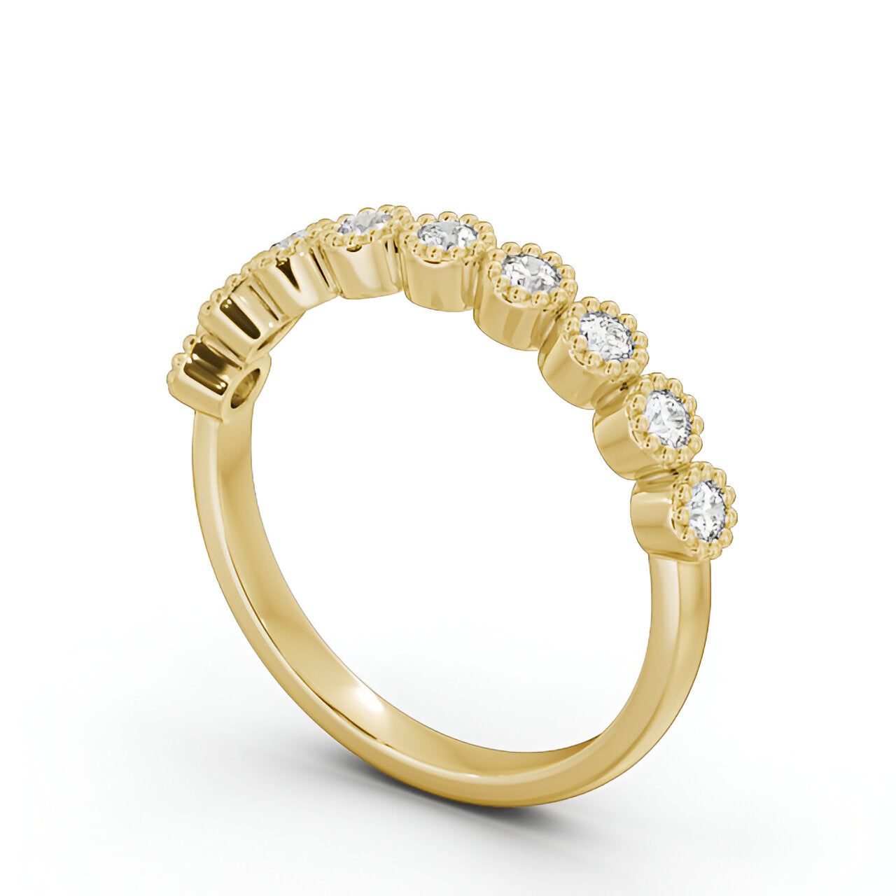 14kt Yellow Gold .25ctw Half Eternity Round Lab Grown Diamond Ring