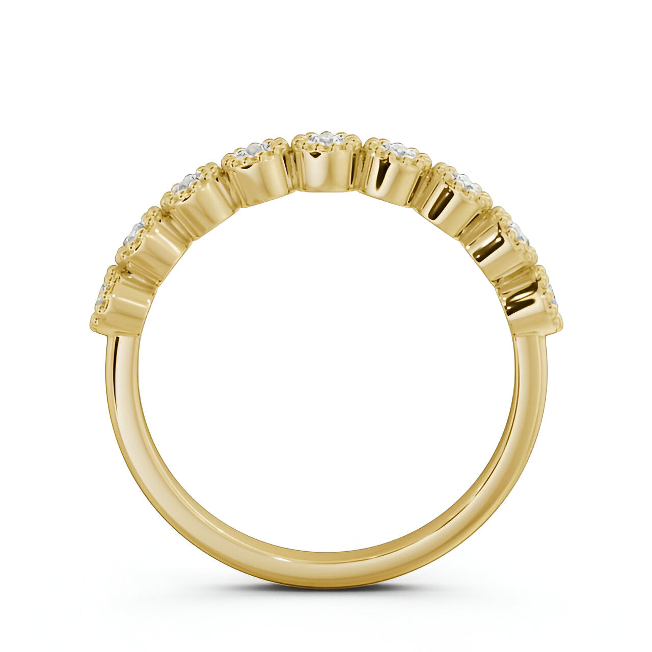 14kt Yellow Gold .25ctw Half Eternity Round Lab Grown Diamond Ring