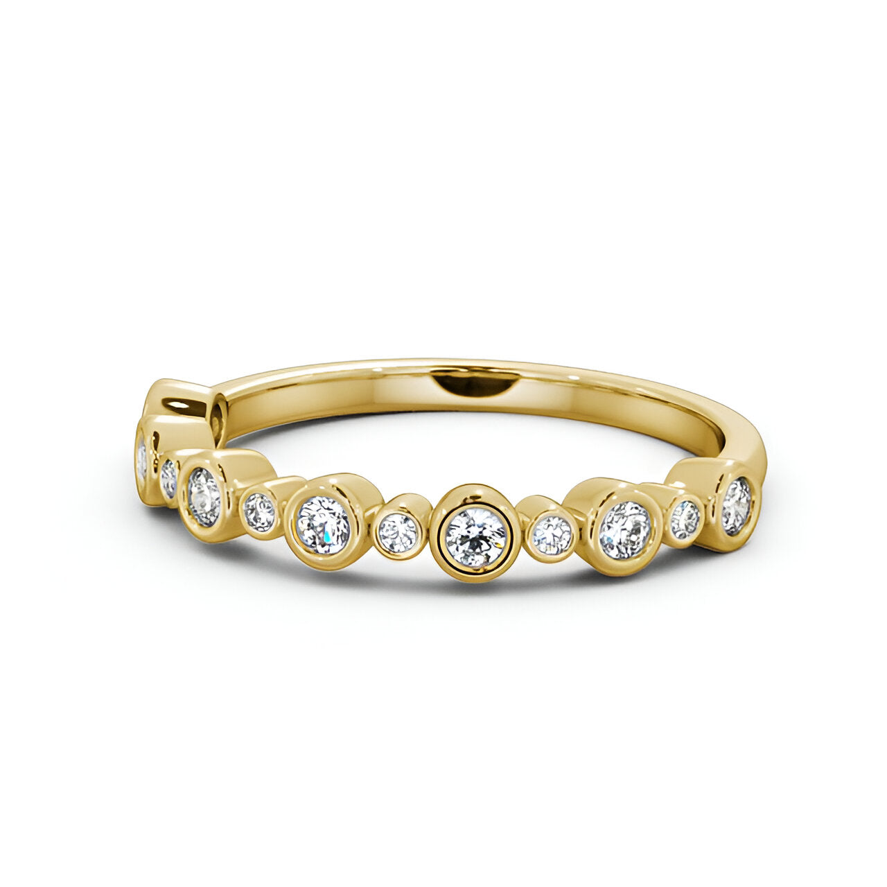 14kt Yellow Gold .26ctw Half Eternity Round Lab Grown Diamond Ring