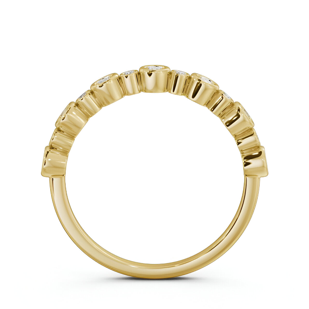 14kt Yellow Gold .26ctw Half Eternity Round Lab Grown Diamond Ring