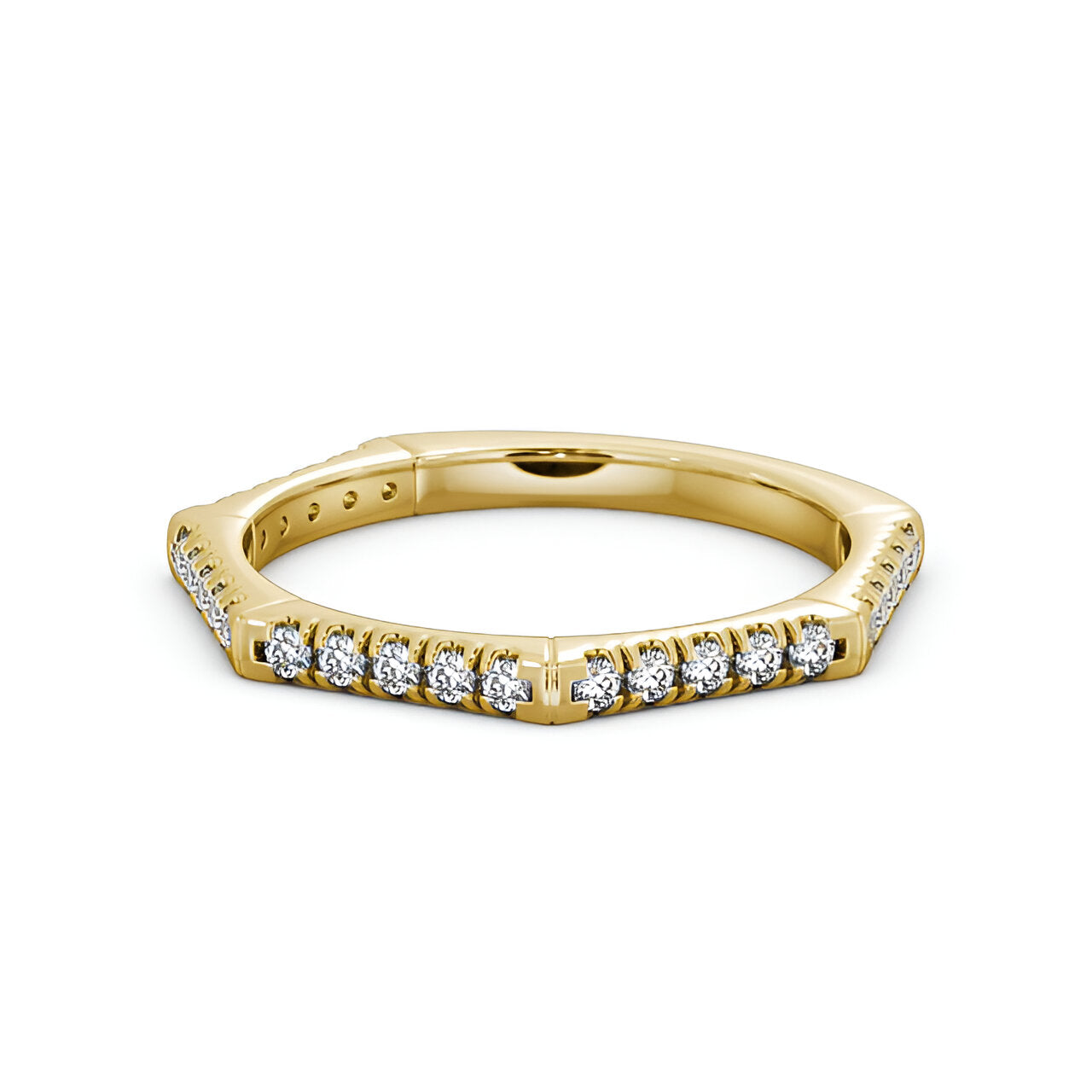 14kt Yellow Gold .25ctw Half Eternity Round Lab Grown Diamond Ring