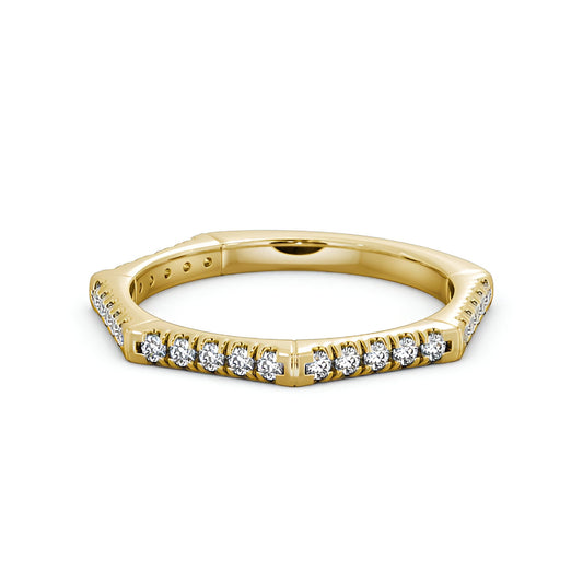 14kt Yellow Gold .25ctw Half Eternity Round Lab Grown Diamond Ring