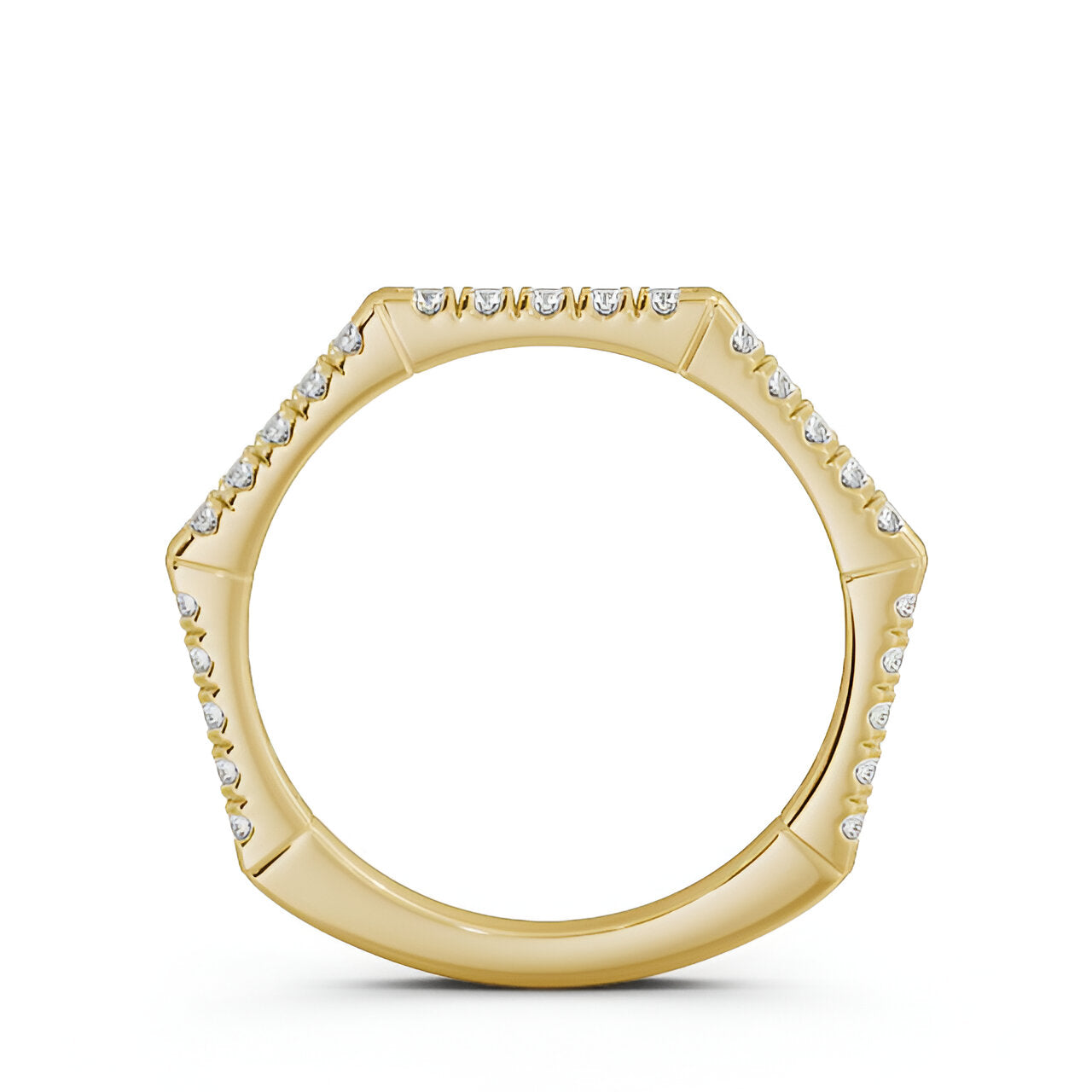 14kt Yellow Gold .25ctw Half Eternity Round Lab Grown Diamond Ring