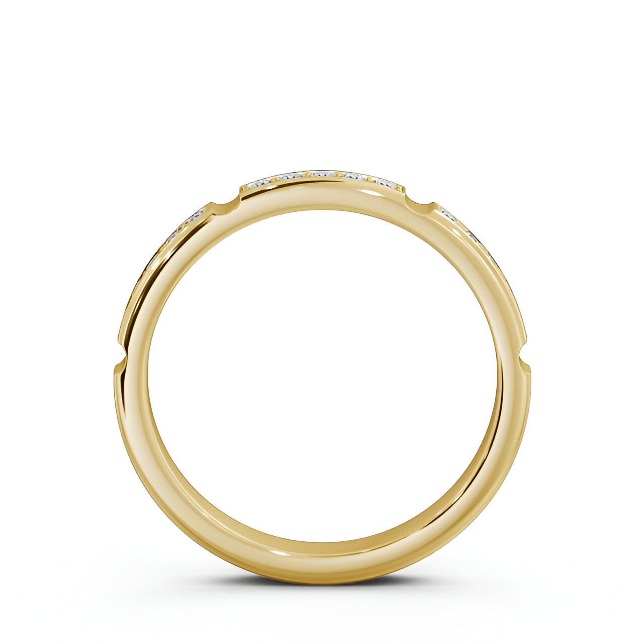 14kt Yellow Gold .25ctw Half Eternity Round Lab Grown Diamond Ring