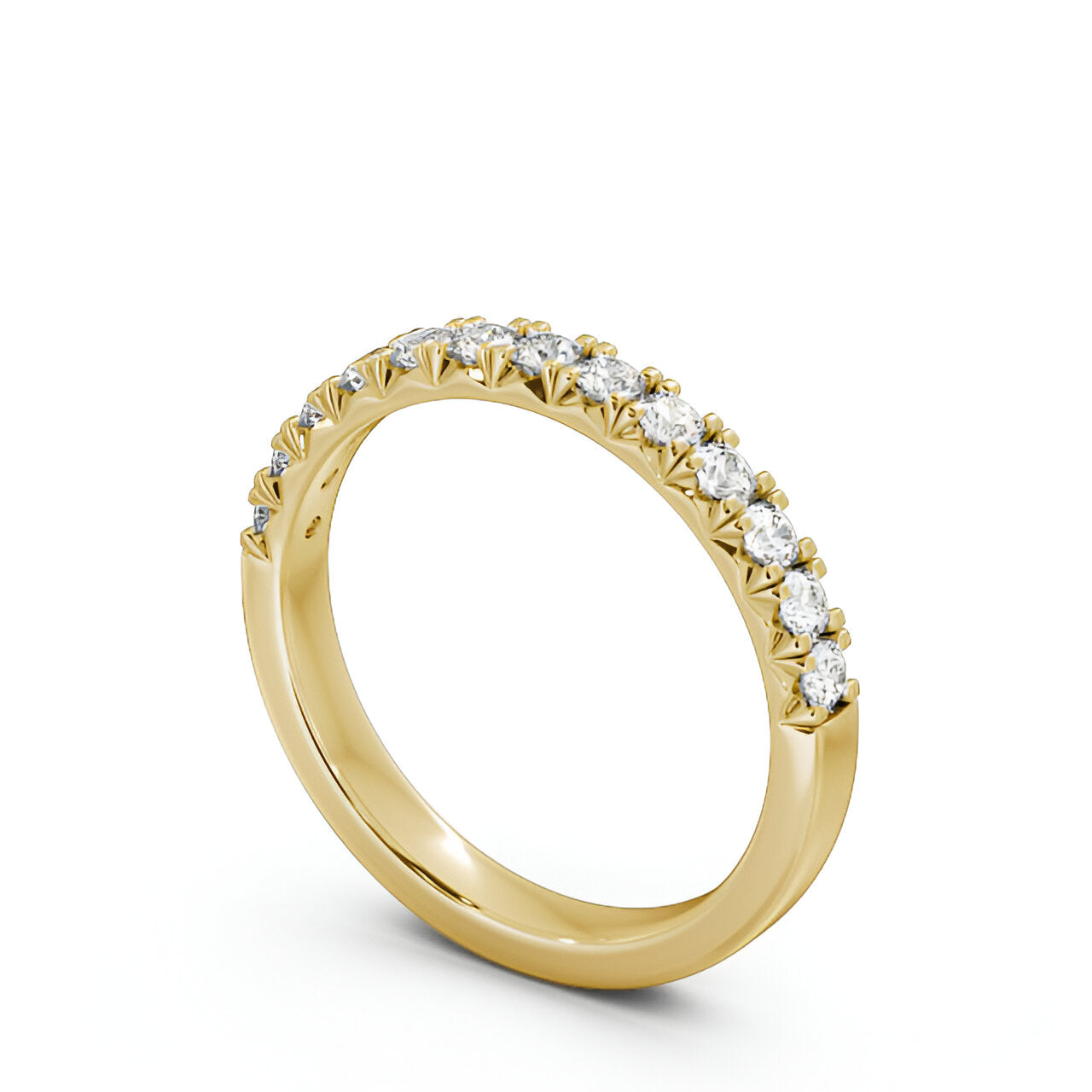 14kt Yellow Gold .20ctw Half Eternity Round Lab Grown Diamond Ring