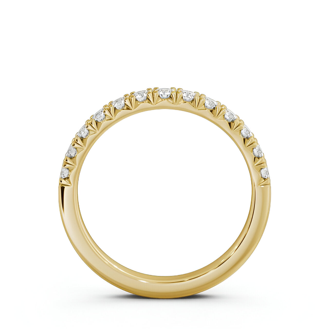 14kt Yellow Gold .20ctw Half Eternity Round Lab Grown Diamond Ring