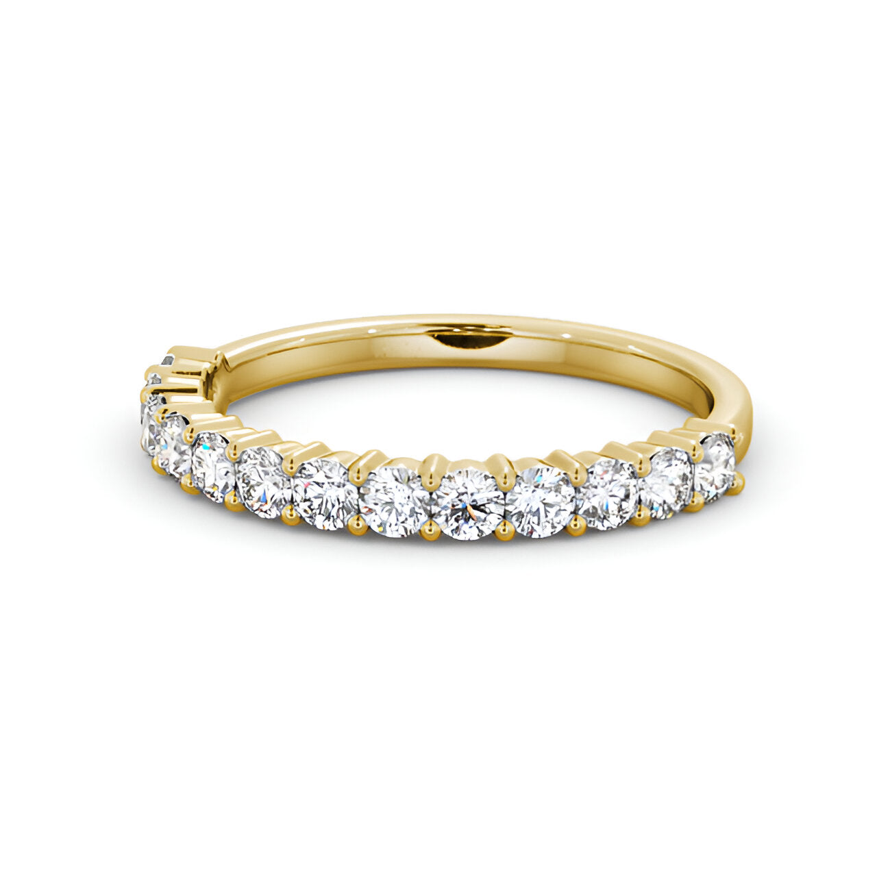 14kt Yellow Gold .30ctw Half Eternity Round Lab Grown Diamond Ring