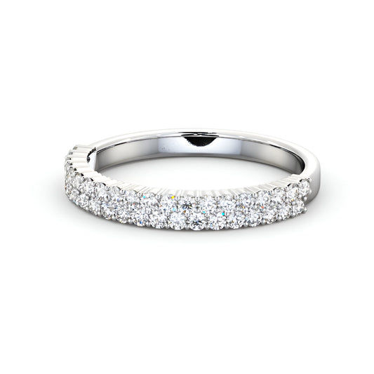 14kt White Gold .40ctw Half Eternity Round Lab Grown Diamond Ring
