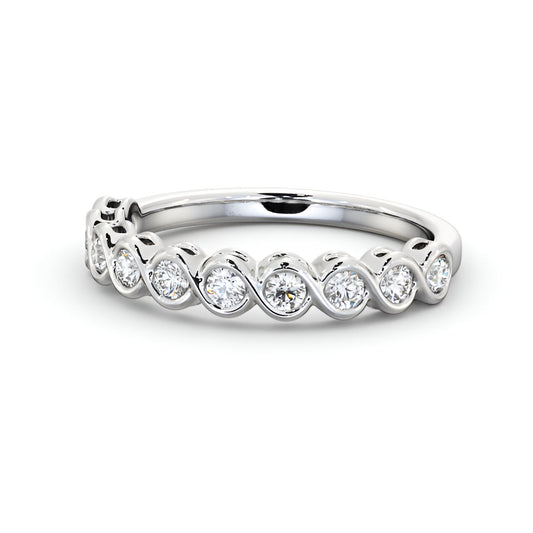 14kt White Gold .50ctw Half Eternity Round Lab Grown Diamond Ring