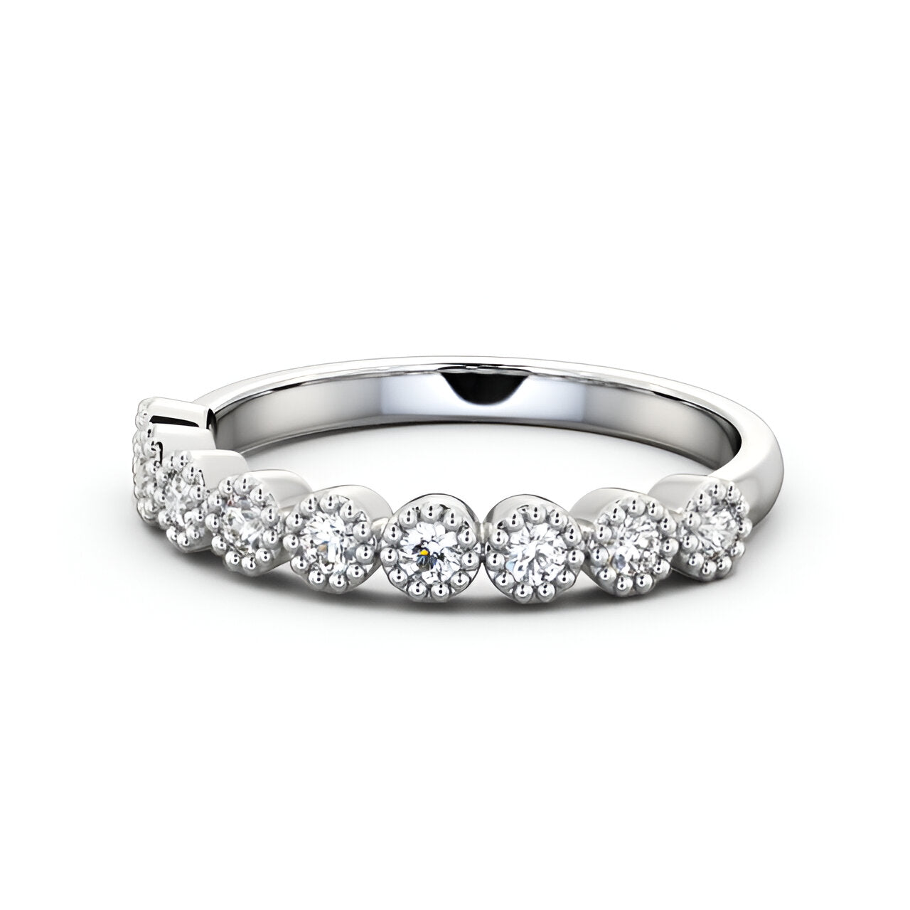 14kt White Gold .25ctw Half Eternity Round Lab Grown Diamond Ring