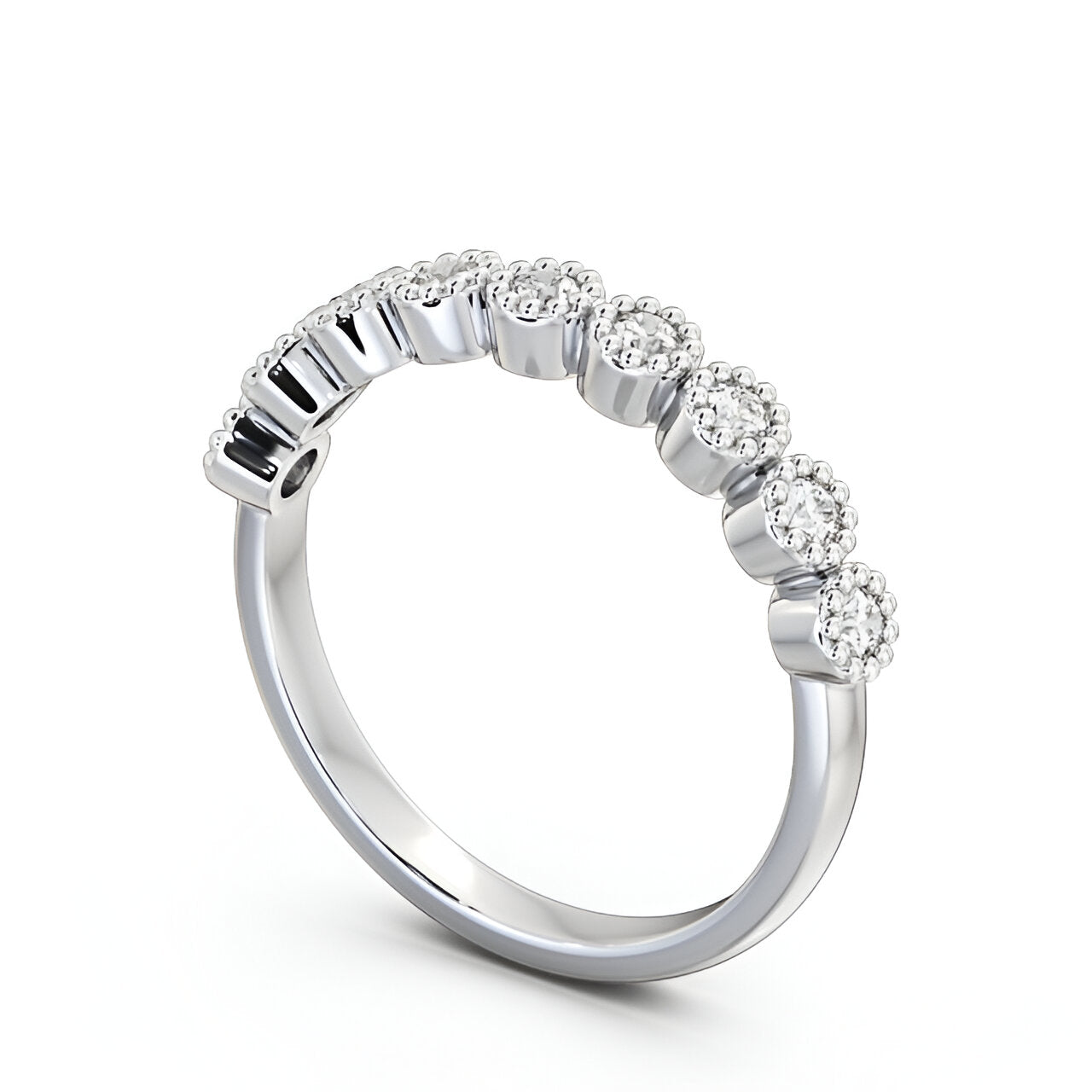 14kt White Gold .25ctw Half Eternity Round Lab Grown Diamond Ring