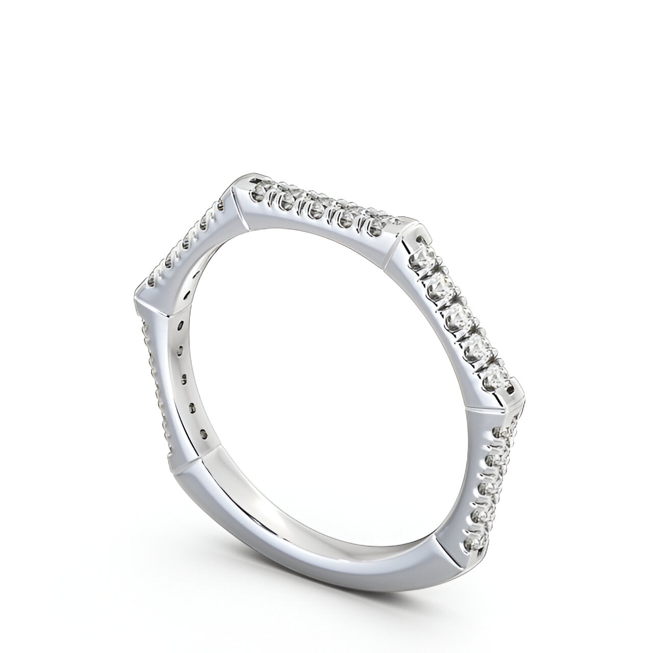 14kt White Gold .25ctw Half Eternity Round Lab Grown Diamond Ring