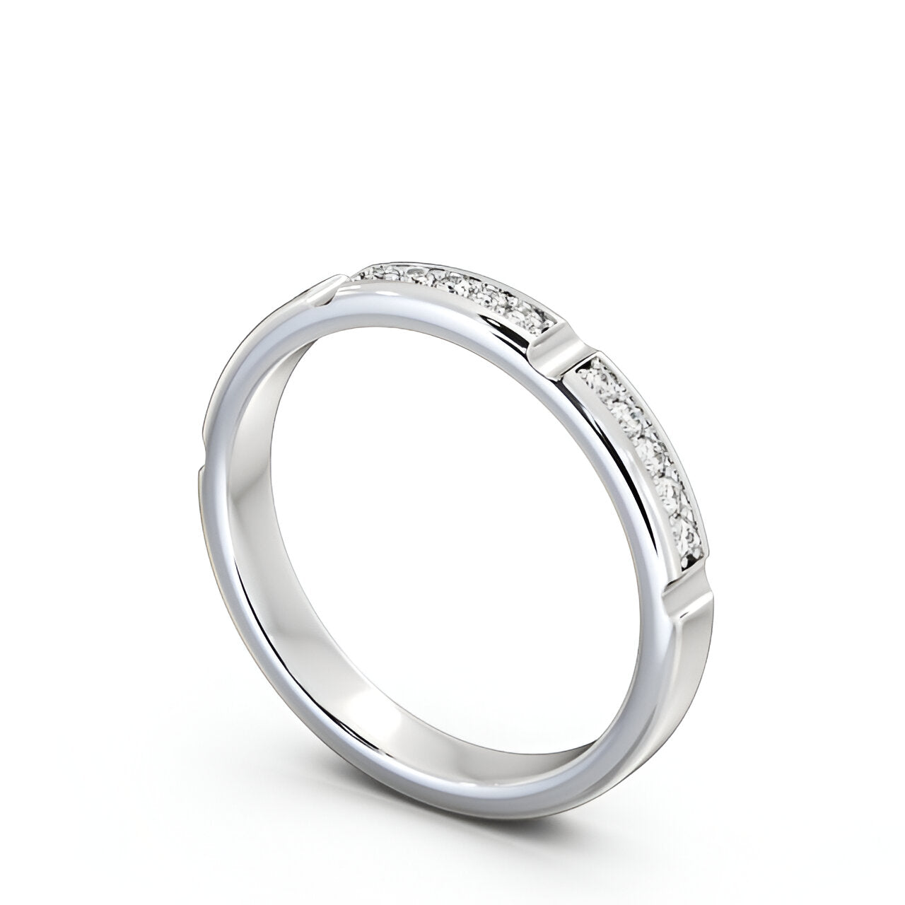 14kt White Gold .25ctw Half Eternity Round Lab Grown Diamond Ring