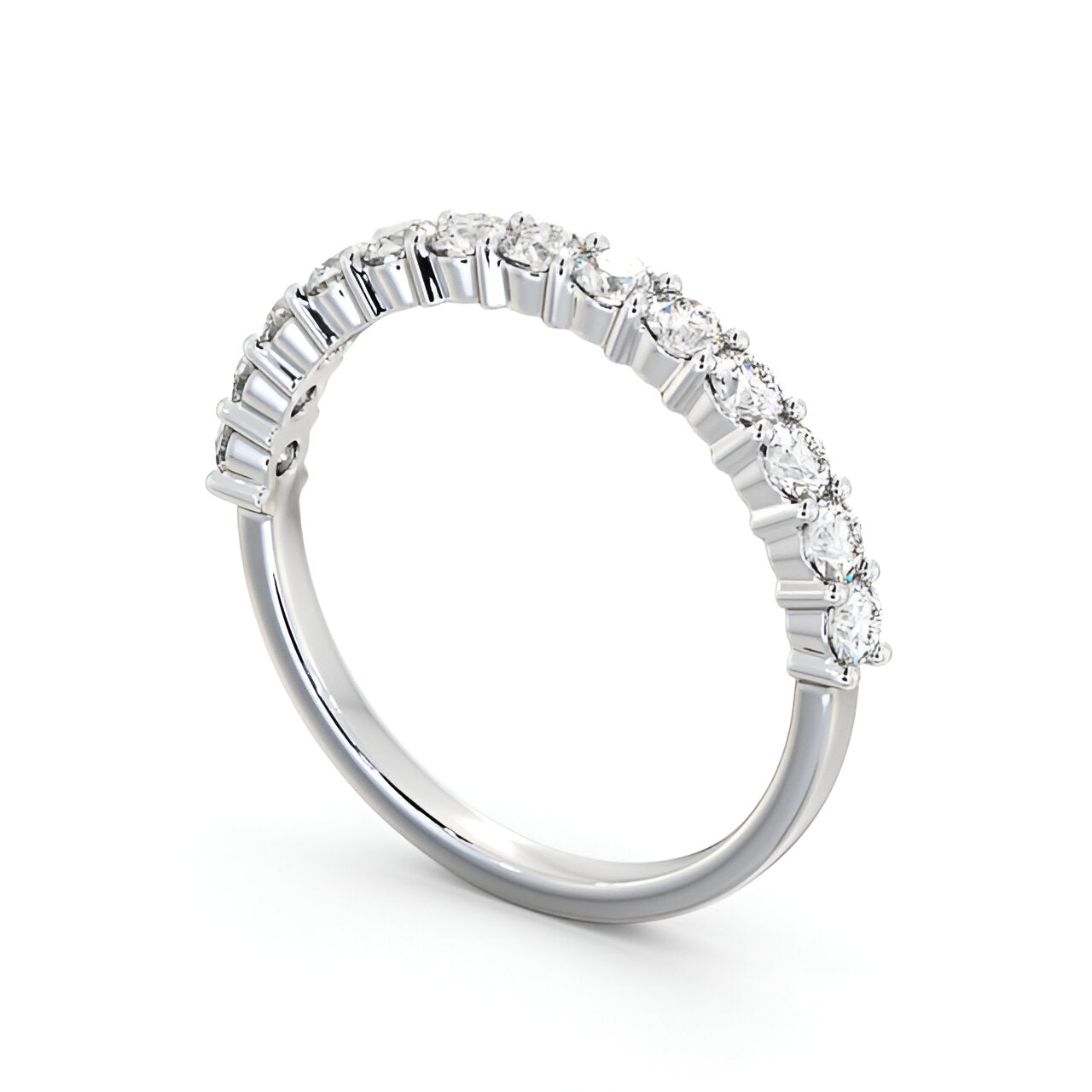 14kt White Gold .30ctw Half Eternity Round Lab Grown Diamond Ring
