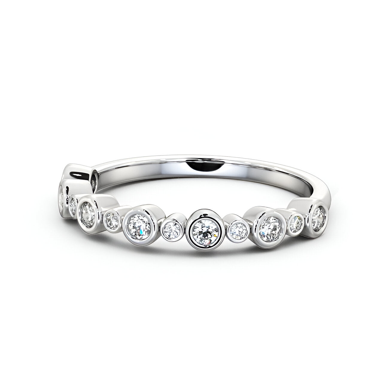 14kt White Gold .25ctw Half Eternity Round Lab Grown Diamond Ring