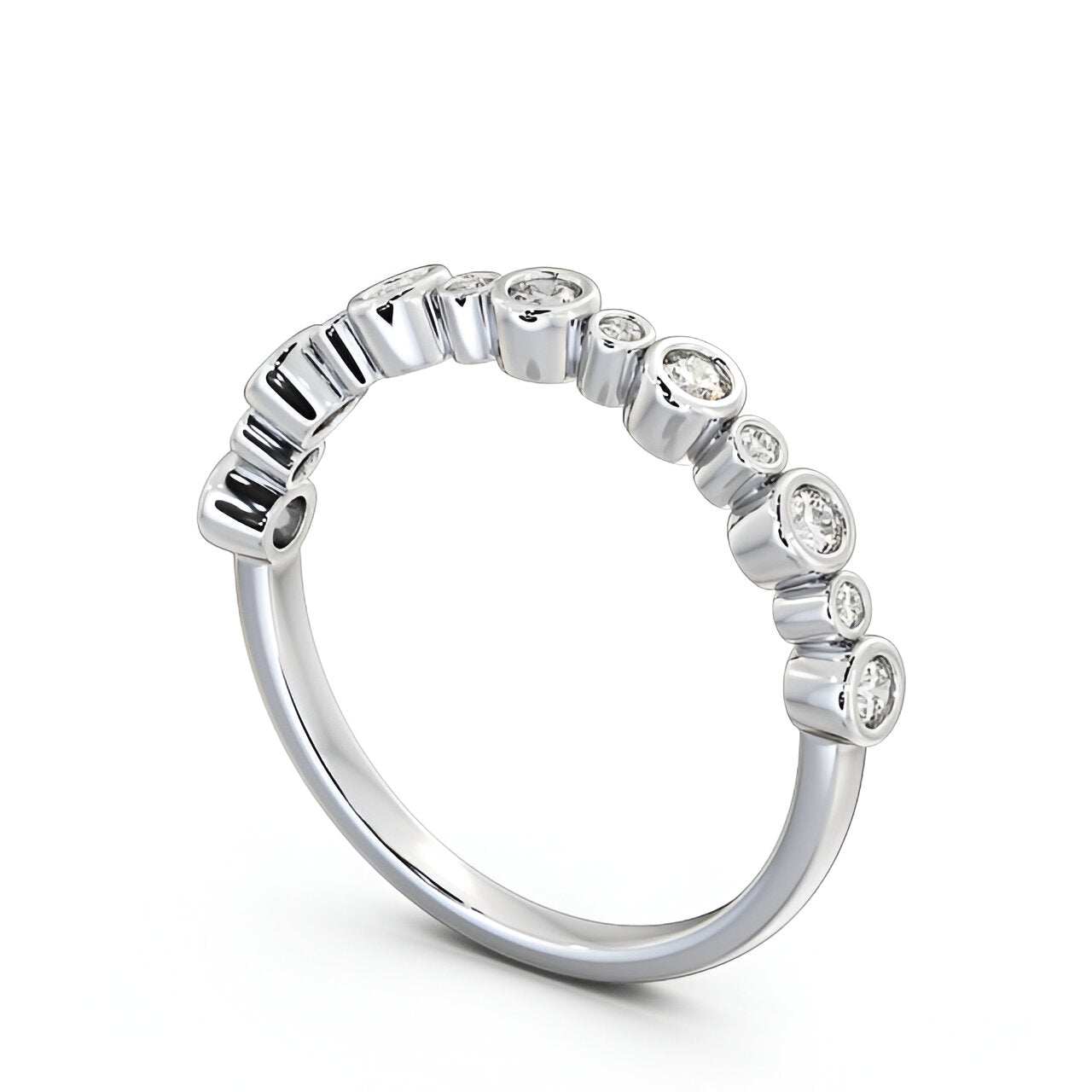 14kt White Gold .25ctw Half Eternity Round Lab Grown Diamond Ring