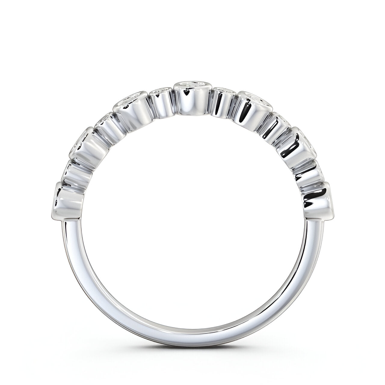 14kt White Gold .25ctw Half Eternity Round Lab Grown Diamond Ring
